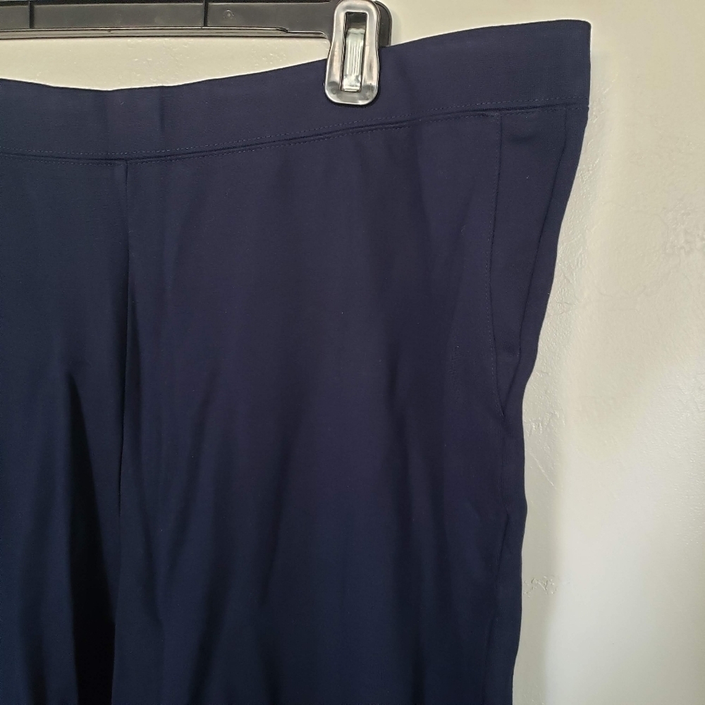 Susan Graver Women's XL Navy Blue Cropped Pants Capri Coastal Grandma - Picture 2 of 6